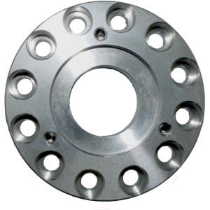 Rotwerk Universal Adapterflansch 72/55 für Drehmaschinen, silberfarben.