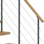 Dolle Mittelholmtreppe Cork, Eiche/Anthrazit, mit Edelstahlgeländer und Holzhandlauf.