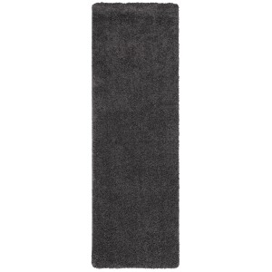 Snapstyle Langflor Teppich Milano, anthrazit, 100x200cm. Hochfloriger Teppichläufer für Wohnräume.