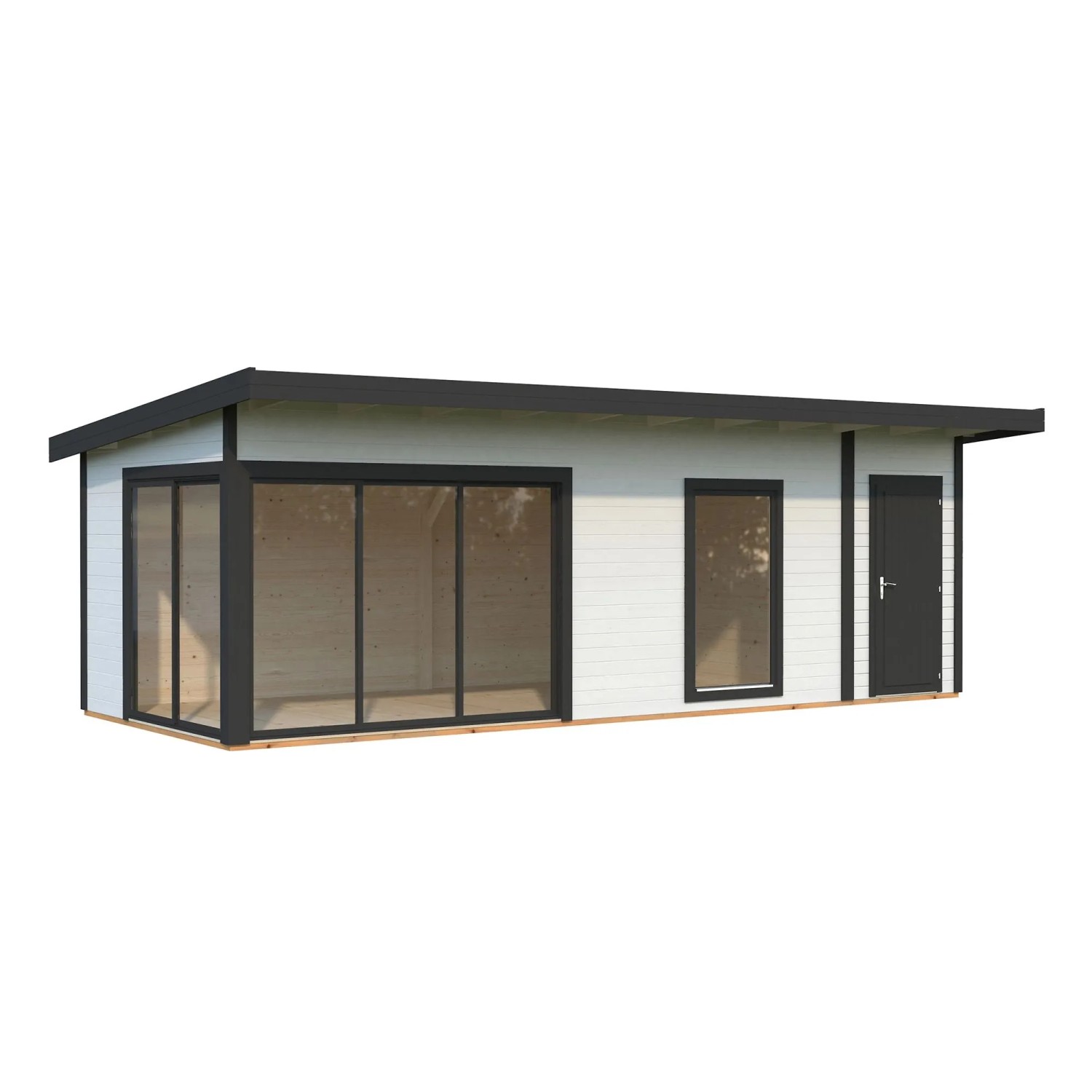 Palmako Holz-Gartenhaus Andrea Slide Plus Pultdach Lackiert 735 cm x 300 cm