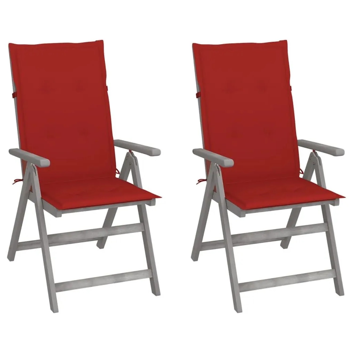 vidaXL Verstellbare Gartenstühle 2 Stk mit Auflagen Massivholz Akazie 3064704
