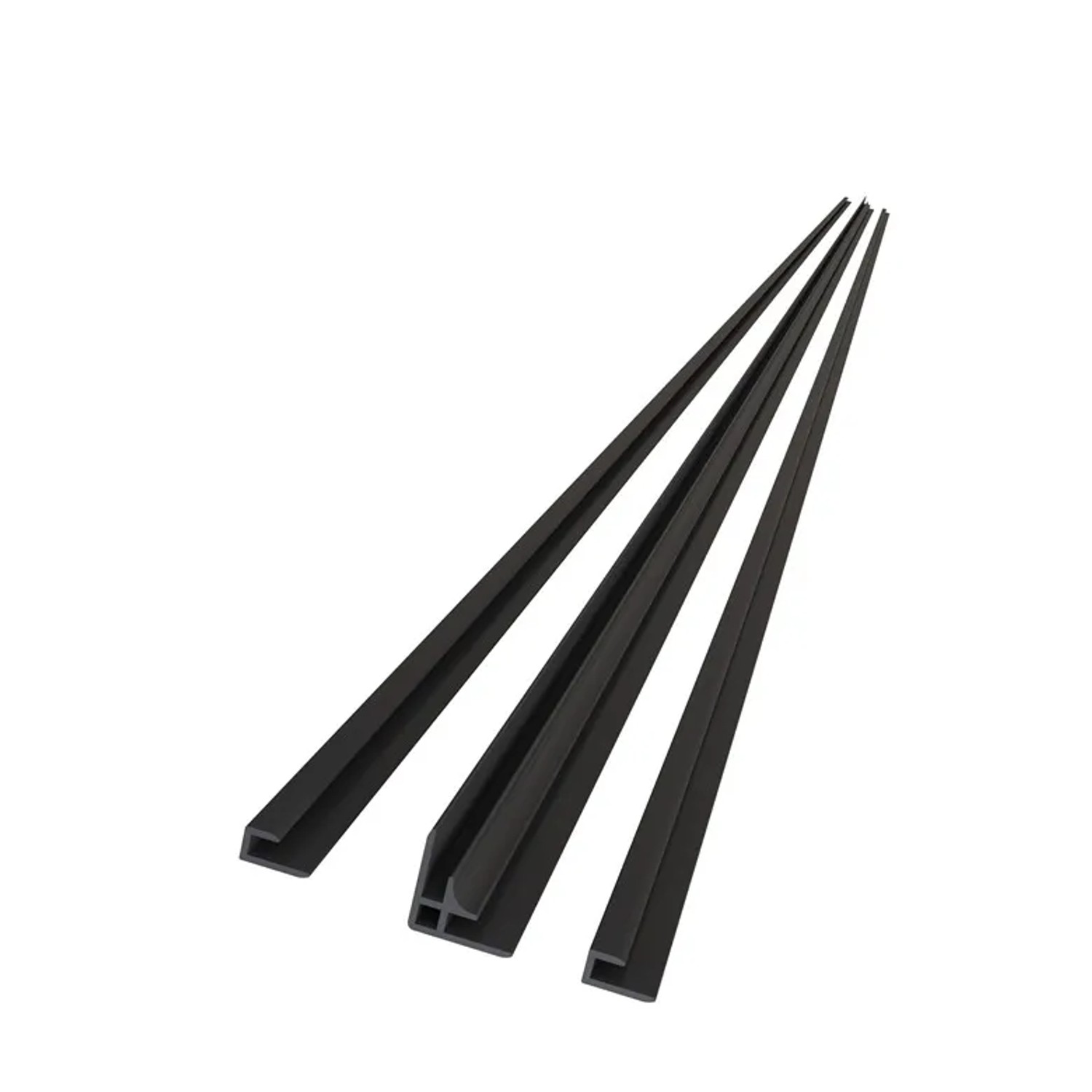Duschparadies Dekowand Duschrückwand Zubehör Montage Aluminium Profile Montagezubehör 210cm Schwarz Profil ECKx1 Ux2