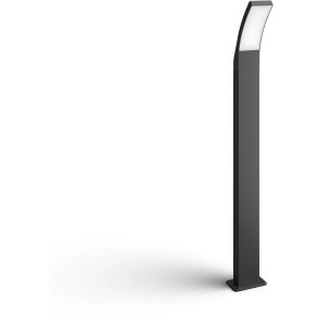 Moderne Philips Splay LED Wegeleuchte in Anthrazit mit warmweißem Licht.