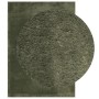 Rechteckiger vidaXL Kurzflor-Teppich HUARTE in Waldgrün, weich und flauschig, mit Detailansicht der Textur.