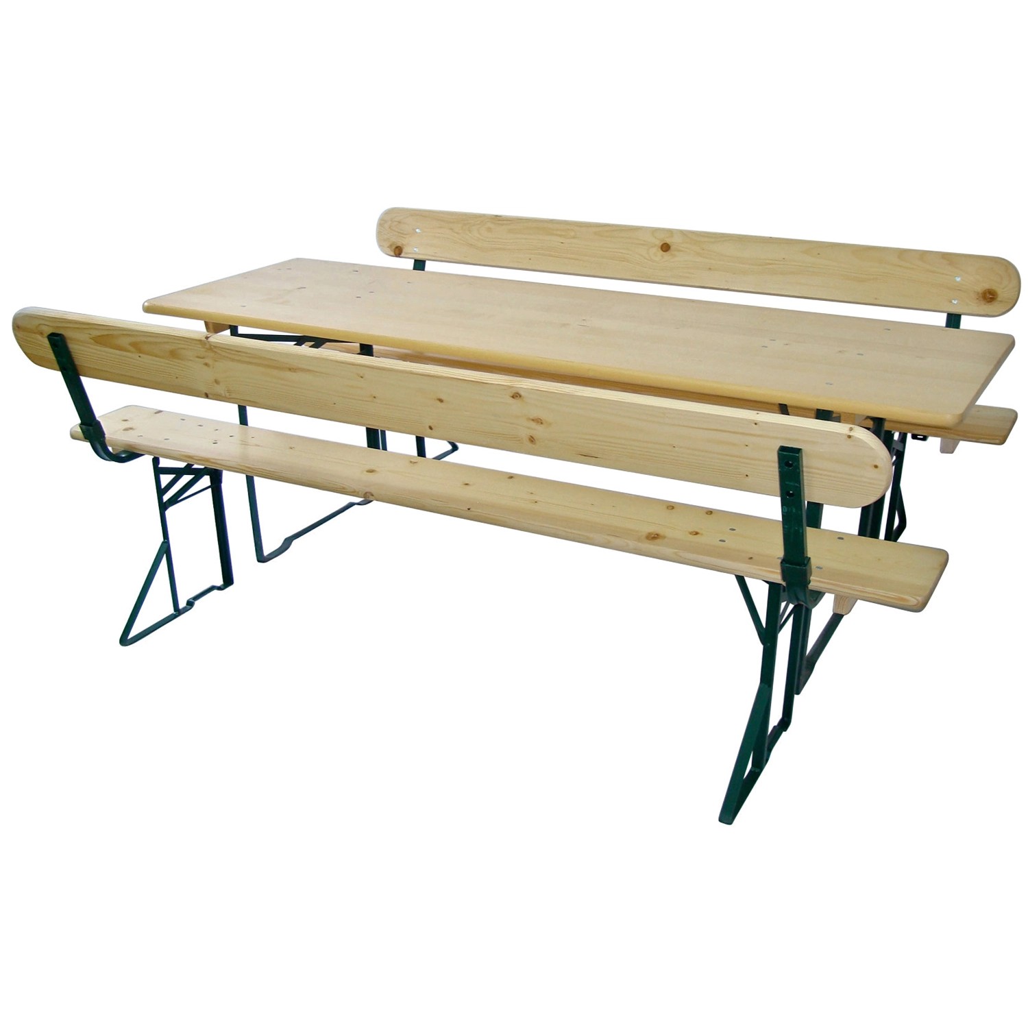 Bierzelt-Garnitur mit Rückenlehne mit 70 cm breitem Tisch