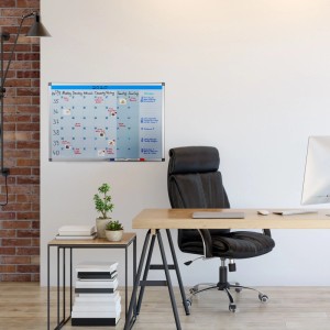 Relaxdays Whiteboard Planer Eisen Weiß Magnetisch Abwischbar 60 cm x 90 cm x 5 cm 2,1 kg