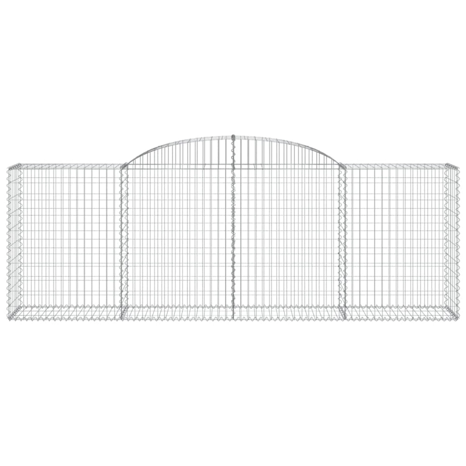 Set aus 12 Gabionen mit Hochbogen, 300x50x100/120cm, aus verzinktem Eisen für Hochbeete.