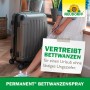 Neudorff Permanent Bettwanzenspray 500ml neben Reisegepäck für einen Urlaub ohne Ungeziefer.
