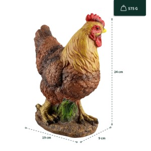 VERDOBA Wetterfeste Gartenfiguren Braunes Huhn