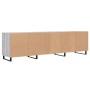 VidaXL TV-Schrank Grau Sonoma, 150 cm breit, Holzwerkstoff mit schwarzen Füßen.