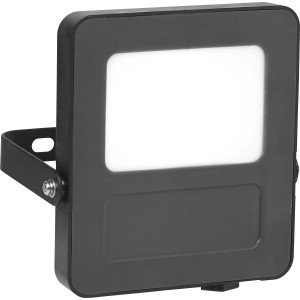 Schwarzer LED-Außenstrahler Floodlight, 10W, 1300lm, für Garten und Wege.