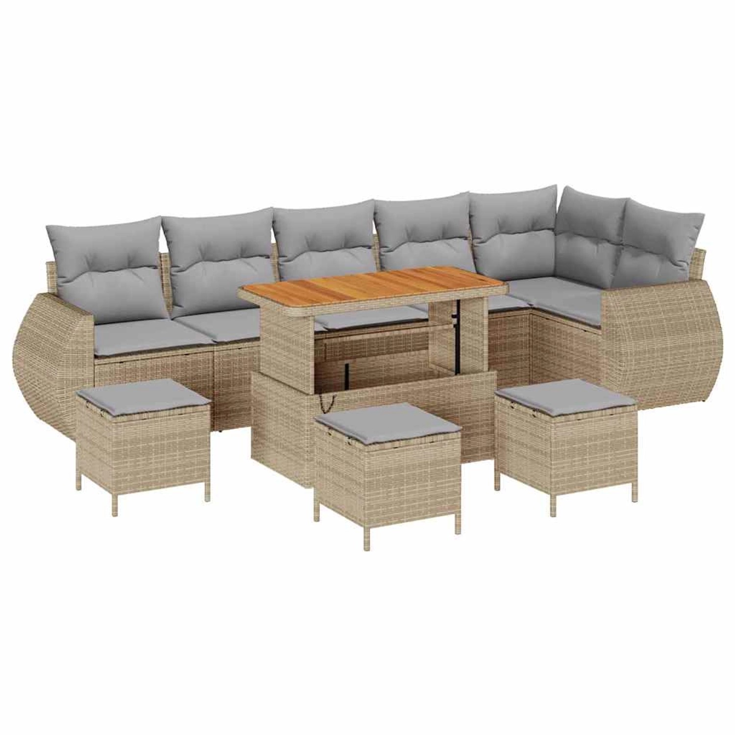 vidaXL Garten-Sofa-Set 10-Tlg Beige Poly Rattan 3361902 günstig online kaufen