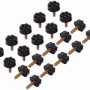 Schwarze Fußkappen (20 Stk.) für Olea Loungegruppe, 30x25 mm, mit Metallgewinde.