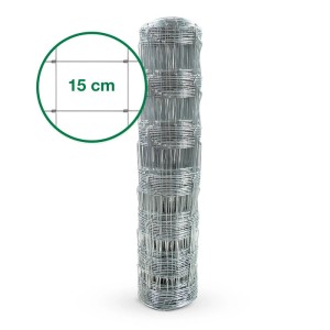 Aufgerollter, verzinkter Wildzaun/Forstzaun Karat, Maschenweite 15cm, für Zaunbau & Wildschutzzäune.