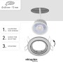 Oktaplex Dijon Einbauspot Set, 3-teilig, schwenkbar, für 50mm LED-Module, Edelstahl gebürstet.