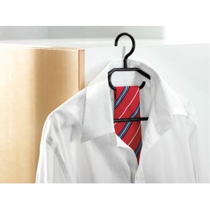 Schwarzer Kleiderbügel mit Hemd und Krawatte, 10er-Pack für textile Aufbewahrung.