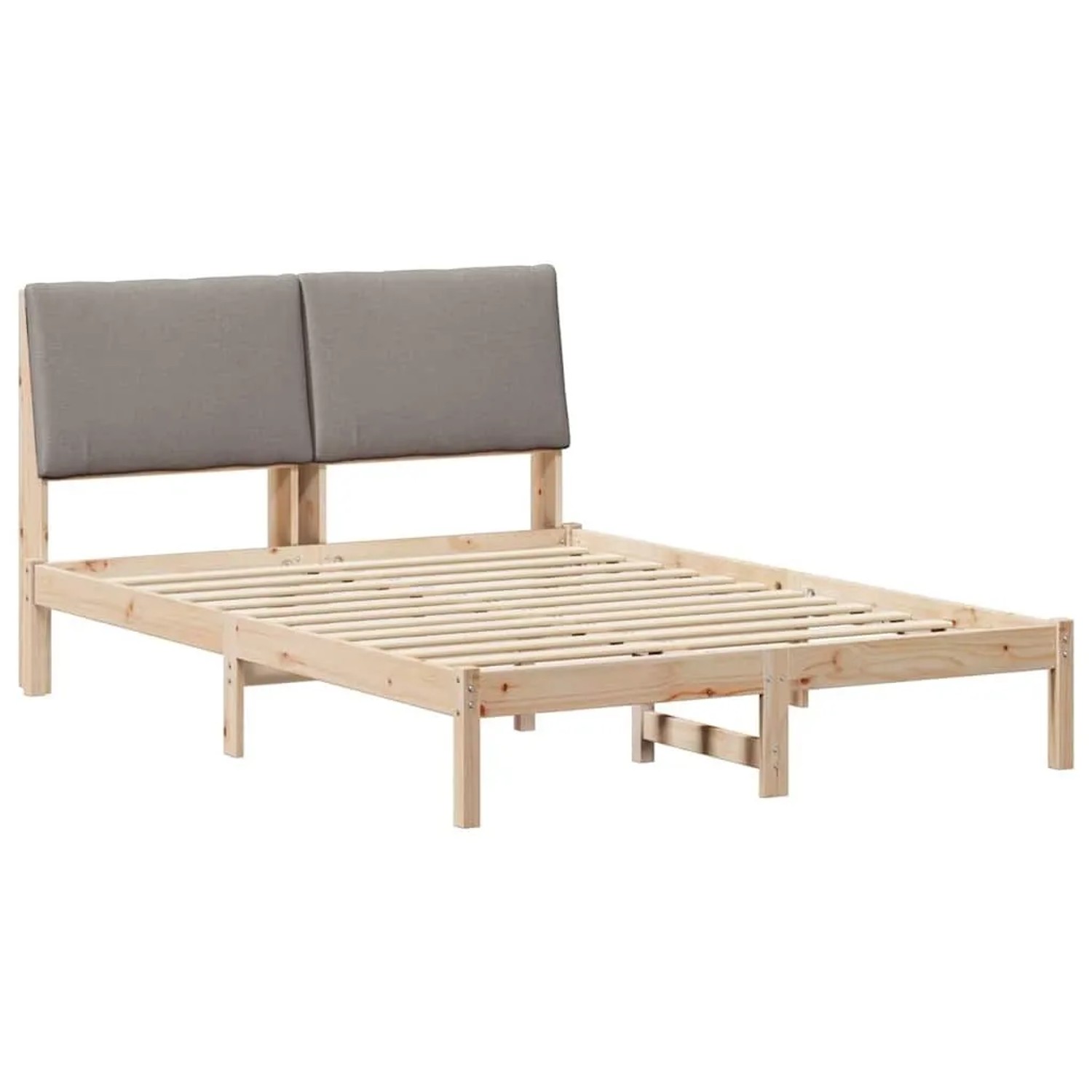 vidaXL Bettgestell Braun und Taupe 140 x 190 cm Massivholz Kiefer 878757 günstig online kaufen