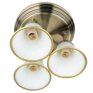 EASYLIGHT Deckenleuchte Schwenkbar 3-Flammig GU10 Klein Ø 23 cm Metall Glas in Bronze