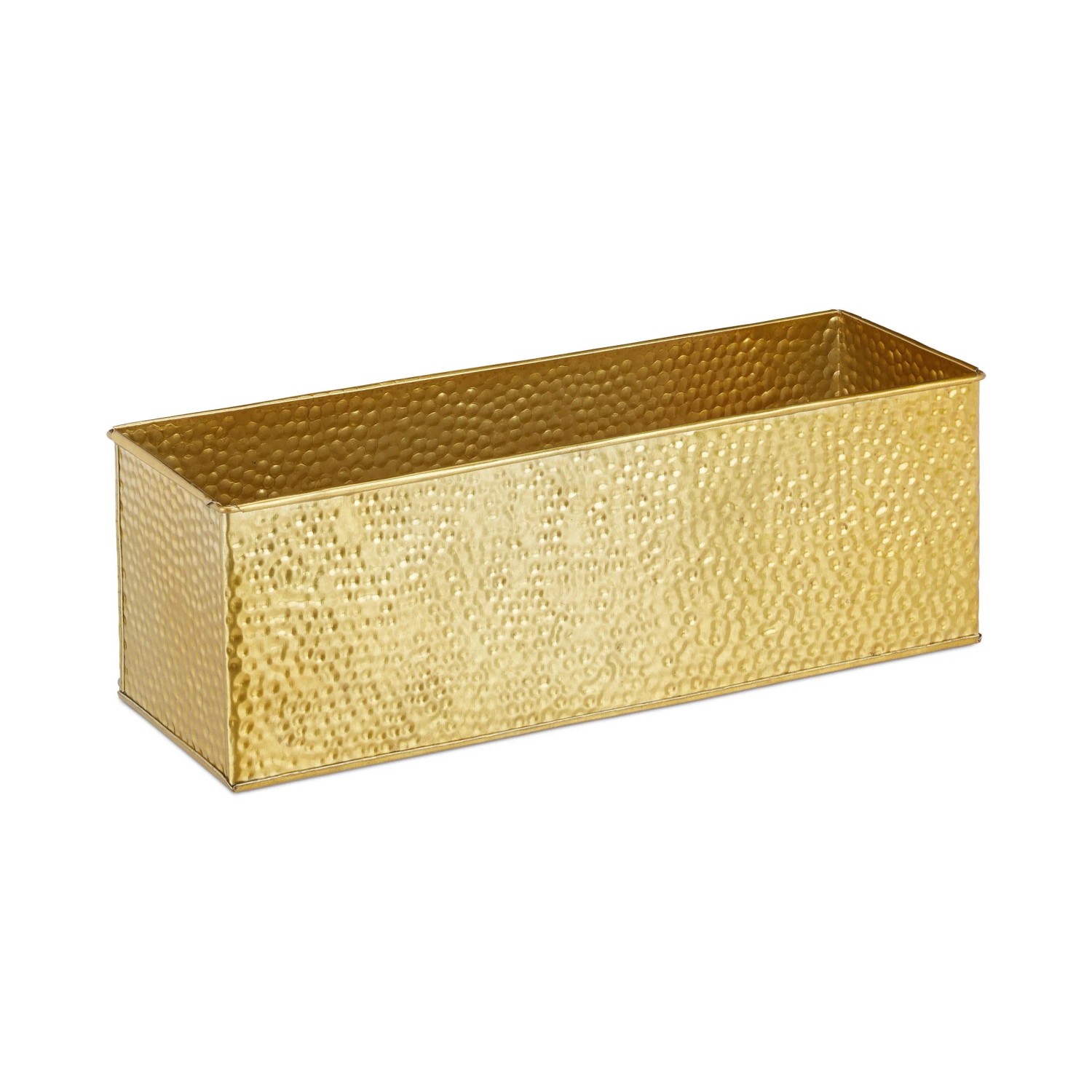 Relaxdays Blumenkasten Verzinktes Eisen Gelb 13,5 cm x 40 cm x 12,5 cm 600 g