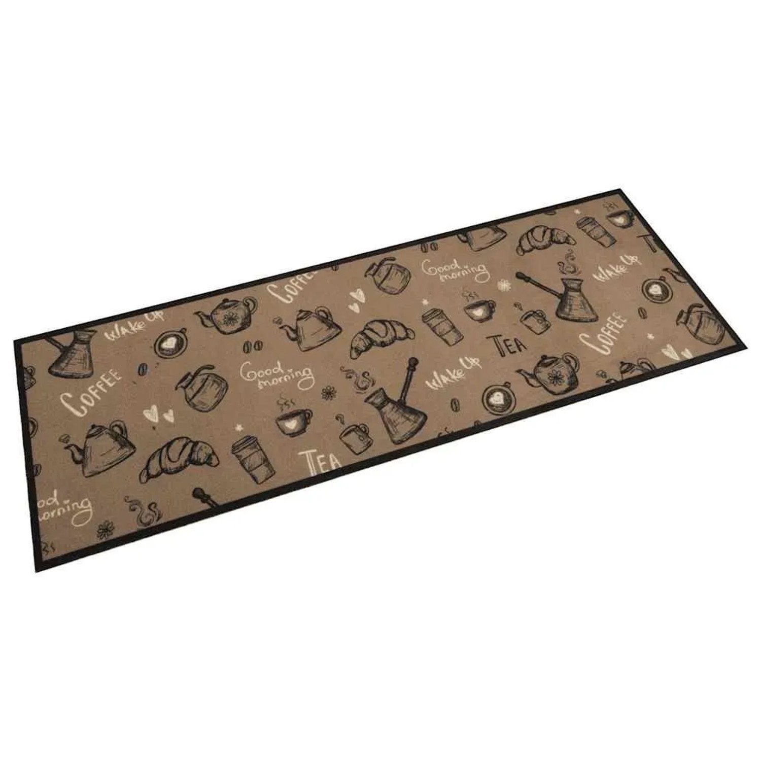 vidaXL Küchenteppich Waschbar Morgen Braun 60x180 cm Samt 4005588