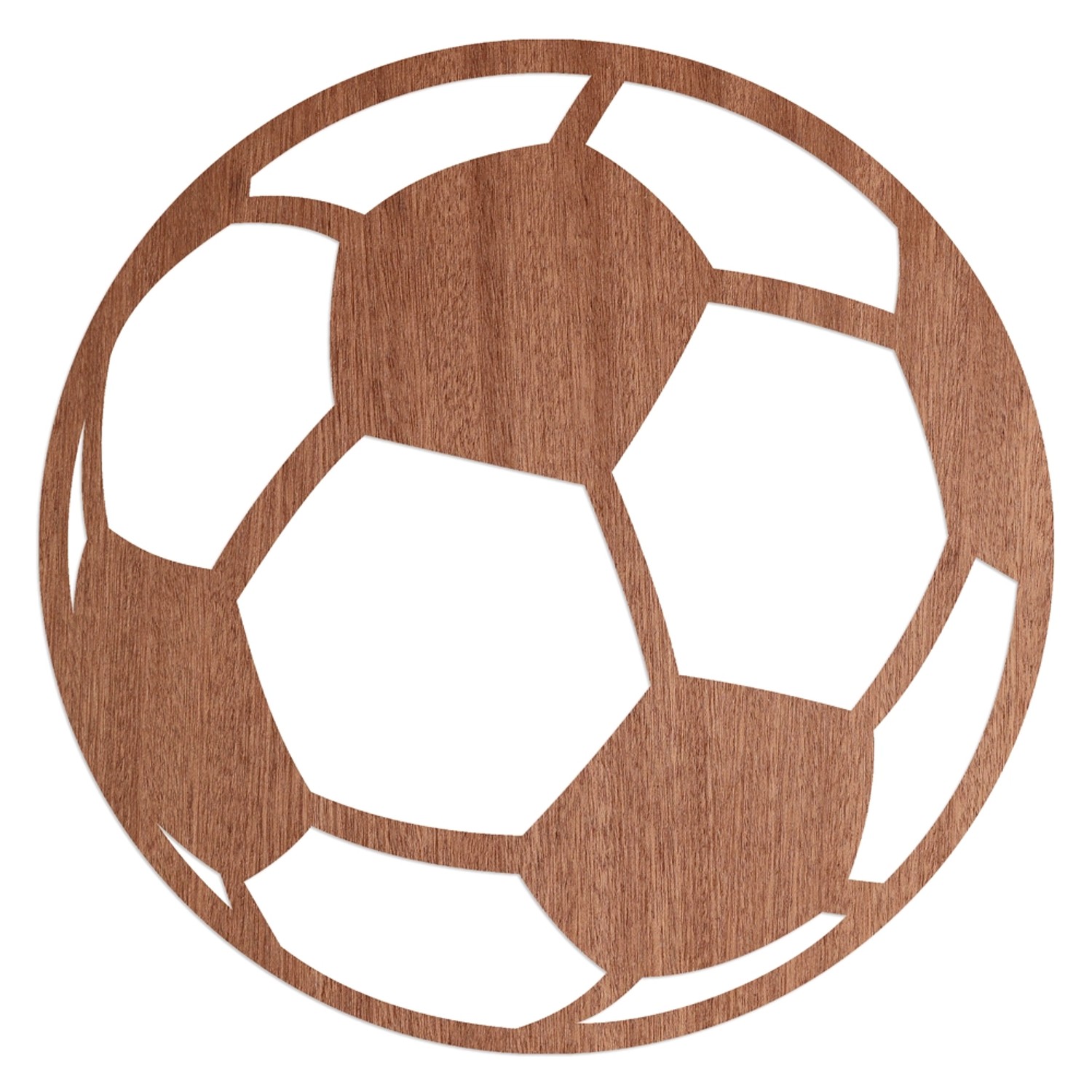 WANDStyle Wanddeko aus Holz Fußball 40 x 40 cm in der Farbe Mahagoni Furnie günstig online kaufen