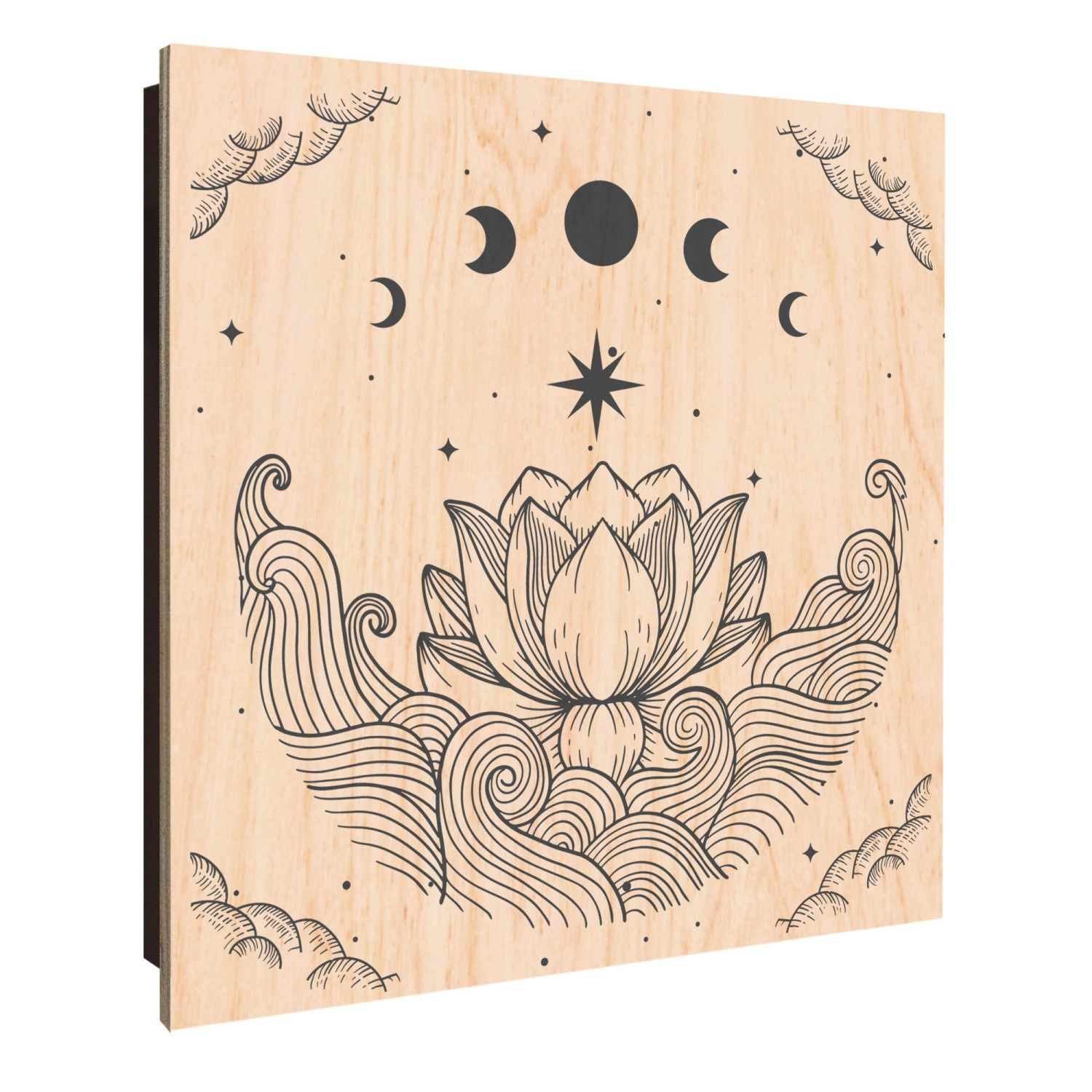 Banjado Schlüsselkasten Holz 30x30cm Schwarz Scharnier Rechts 50 Haken Desi günstig online kaufen