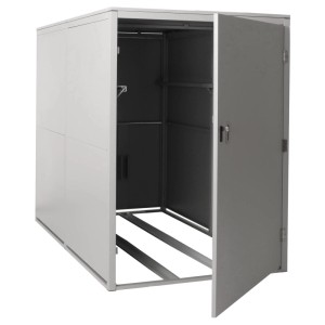 PROREGAL Fahrradgarage 2er 160x113x209cm Abschließbar Metall Hellgrau