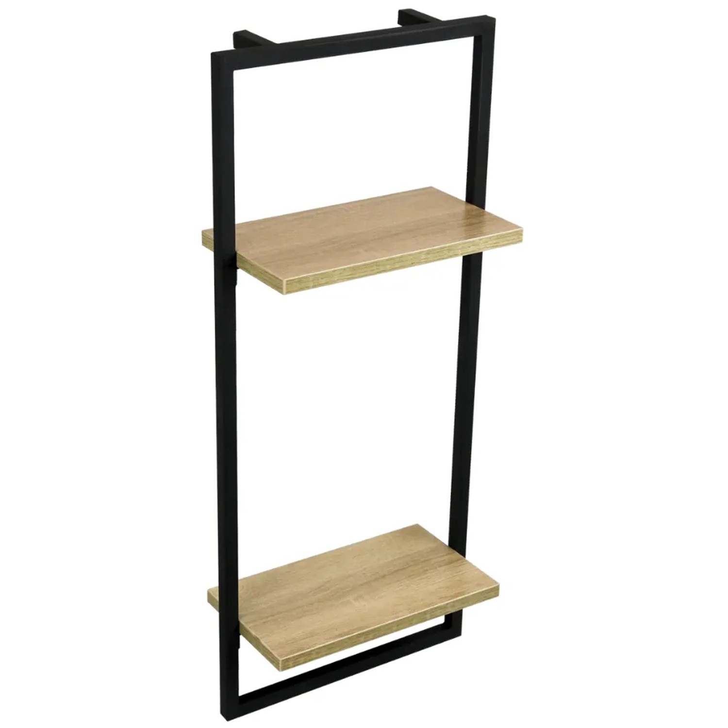 DELUKE Wandregal Schwarz SYIOP MDF Metallrahmen Bücherregal Schwebendes Regal Hängeregal High