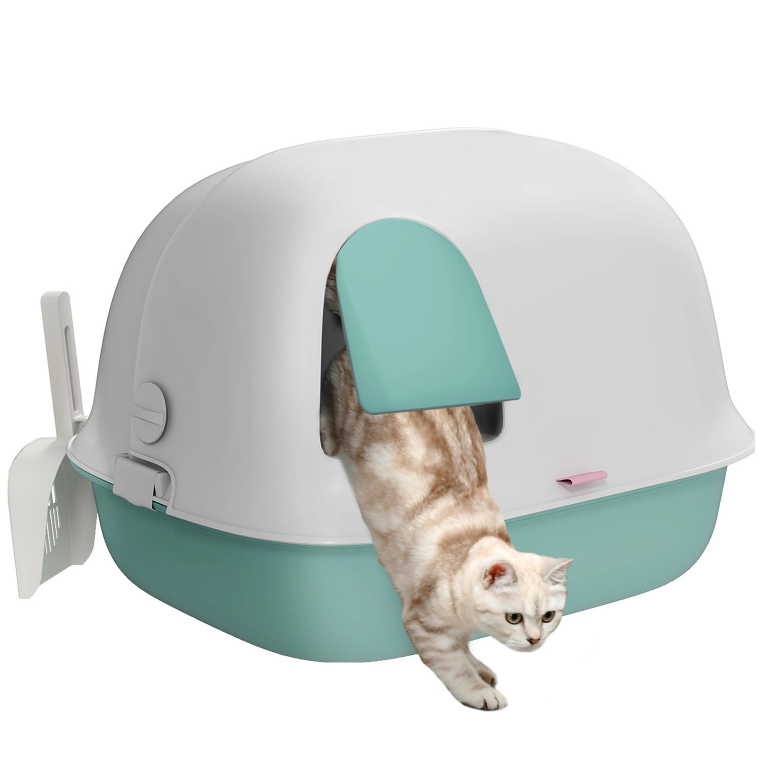 PawHut Katzentoilette mit Deckel Kunststoff 58L x 46B x 39H cm günstig online kaufen