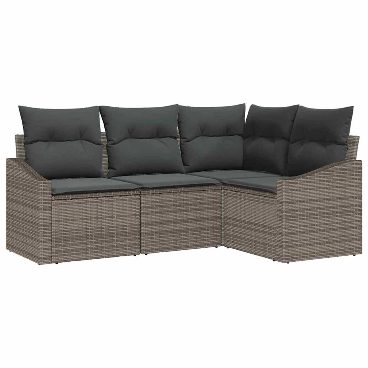 vidaXL Garten-Sofa-Set 4-Tlg Grau Poly Rattan 3346699 günstig online kaufen