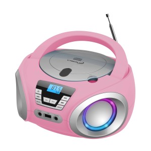Cyberlux CL-910 CD-Player mit LED-Discolichter CD/MP3/USB Radio Pink