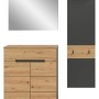 Inn.Furn Garderoben-Set 3-teilig in Eiche und Grau 140 cm Cooper_9