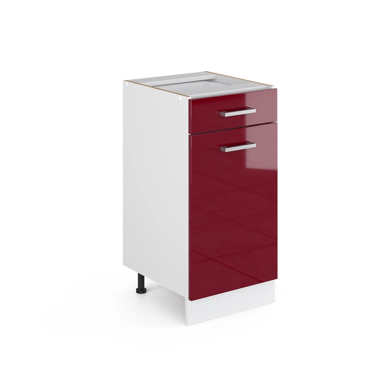 Vicco Küchenunterschrank R-Line Bordeaux Hochglanz/Weiß 40 cm ohne Arbeitsplatte