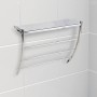 Bagnoxx Wandregal mit Handtuchstangen aus Edelstahl, silberfarben, zur Badablage und Handtuchaufbewahrung.