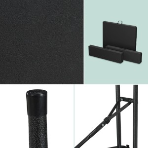 Relaxdays Bierzeltgarnitur mit 2 Bänken Stahl Schwarz Klappbar 180 cm x 74 cm x 73 cm 26,9 kg