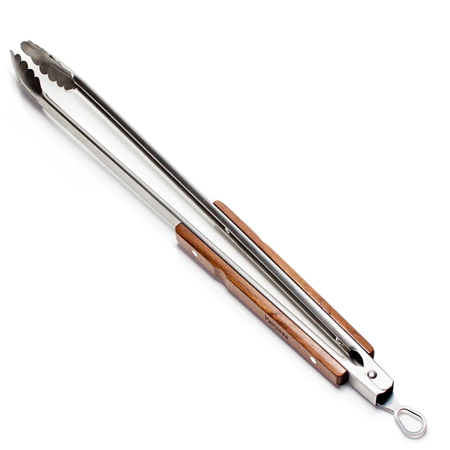 Petromax Grillzange klein: Edelstahl Grillutensil mit Holzgriffen zum Wenden von Grillgut.