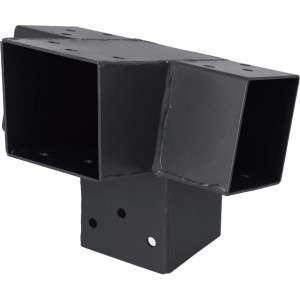 Anthrazitfarbene Steckverbinder-Verlängerung 105° mit 4 Enden für Holzkonstruktionen.