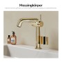 Emke Wasserhahn Bad 222 x 200 x 76 mm Champagnergold Wasserhahn Waschtischarmatur Mischbatterie_3