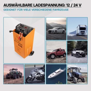 Wiltec Batterieladegerät 12V 24V Ladegerät Akkuladegerät Boost 630 Motorrad Lkw