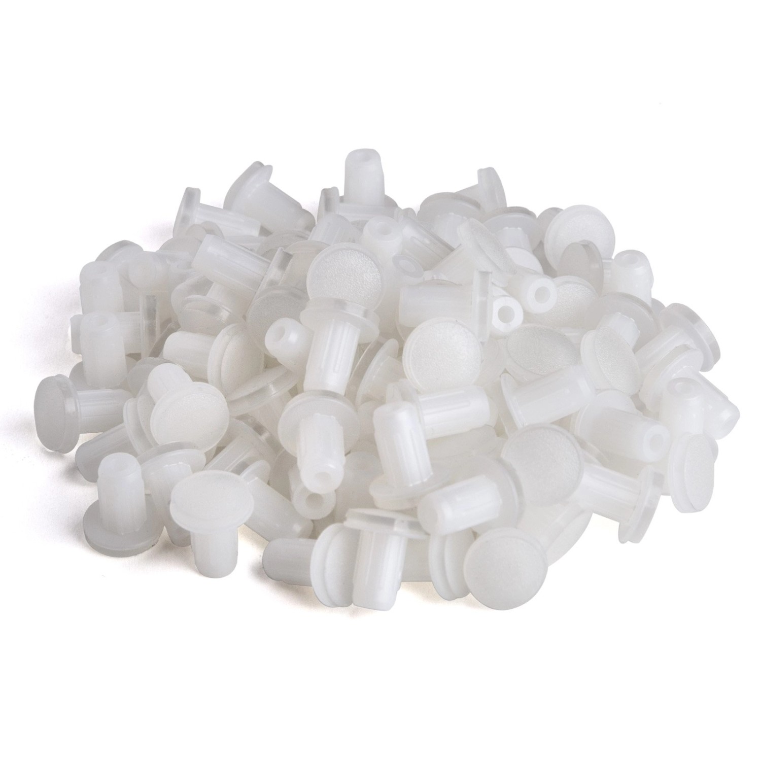 SOTECH 100 x Türpuffer Weiß Transparent Durchmesser 8 mm für Bohrloch Durchmesser 5 mm