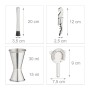 Relaxdays Cocktailset 16-teilig Edelstahl Bambus Silber mit Ständer 1,2 kg_5