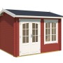 Lasita Maja Gartenhaus Alex, schwedenrot, mit Doppeltür und Fenster. Holz-Gartenhaus im klassischen Stil.