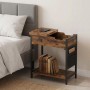 Relaxdays Beistelltisch MDF Eisen Vintagebraun Mit Steckdose 60 cm x 60 cm x 31,5 cm_2