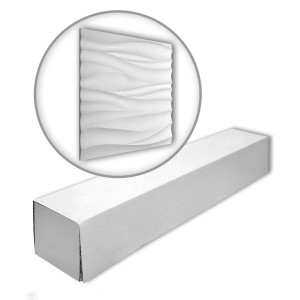 PROFHOME 3D Wandpaneele, 4er Set im Karton, weiß. Wandverkleidung für den Innenbereich.