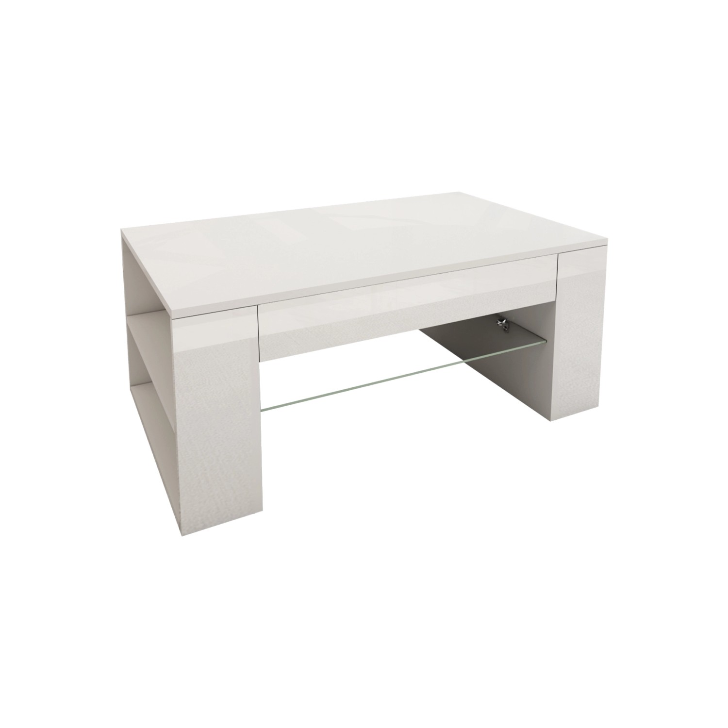 ML-Design Couchtisch in Hochglanz Weiß Wohnzimmertisch 100x42x60 cm günstig online kaufen