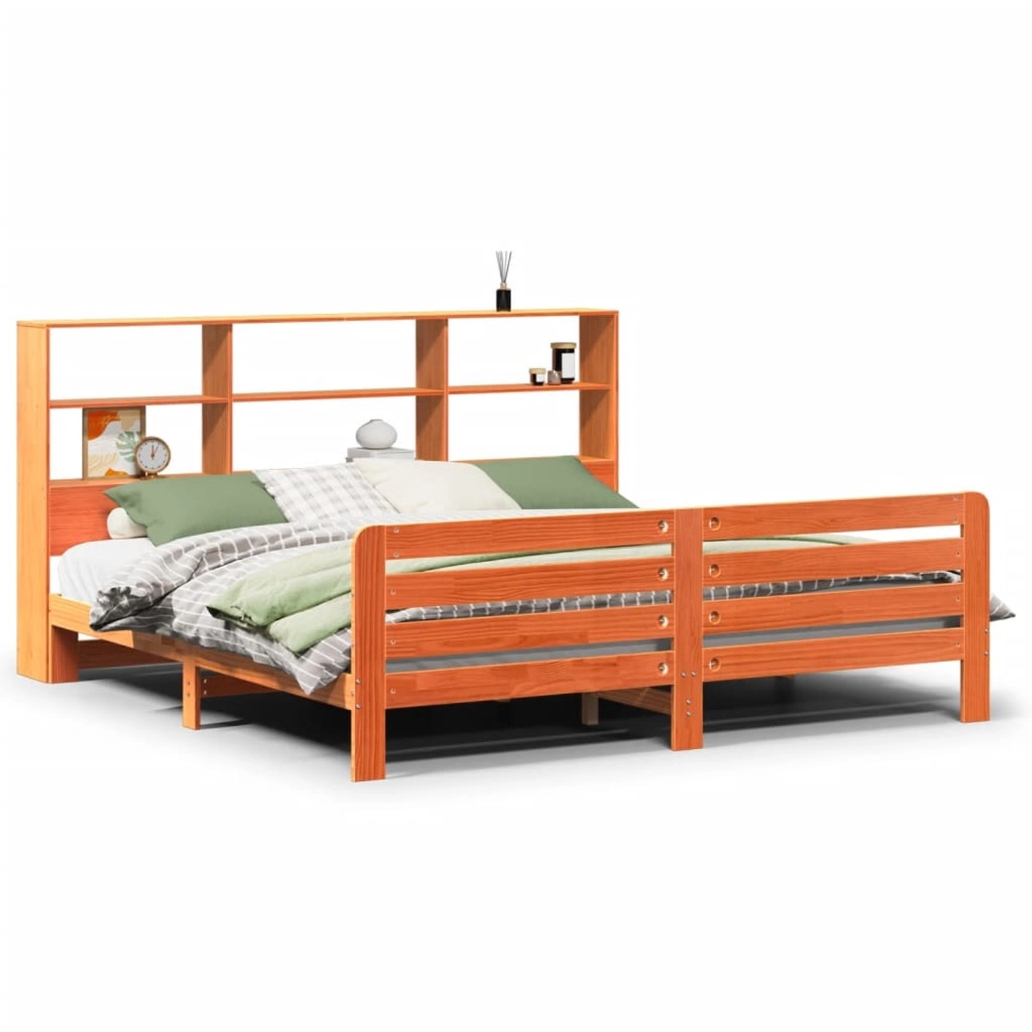 vidaXL Massivholzbett ohne Matratze Wachsbraun 180x200 Kiefernholz 3309934 günstig online kaufen