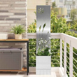 vidaXL Garten Sichtschutz-Leinwand Silber 32 x 140 cm Edelstahl 876361