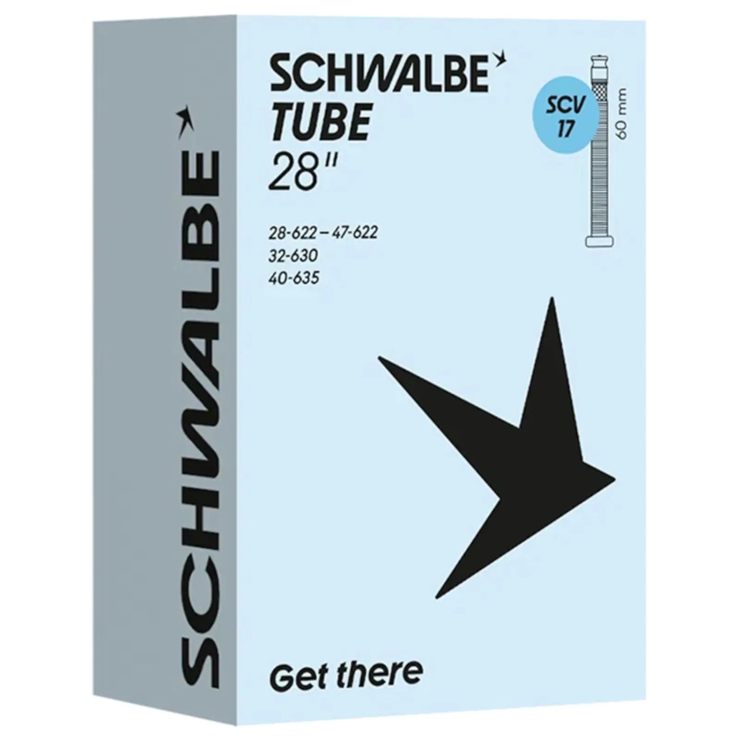 Schwalbe Fahrradschlauch SCV 17 27/28 Zoll Clik Valve 60mm ETRTO 28/47-622/635
