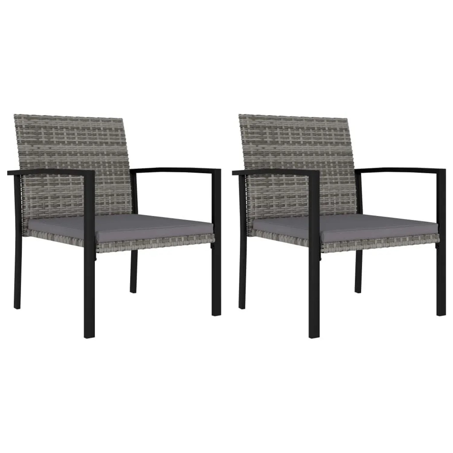 Furnicato Garten Essstuhl Set Grau Mit Sitzkissen 53 X 58 5 X 83 Cm