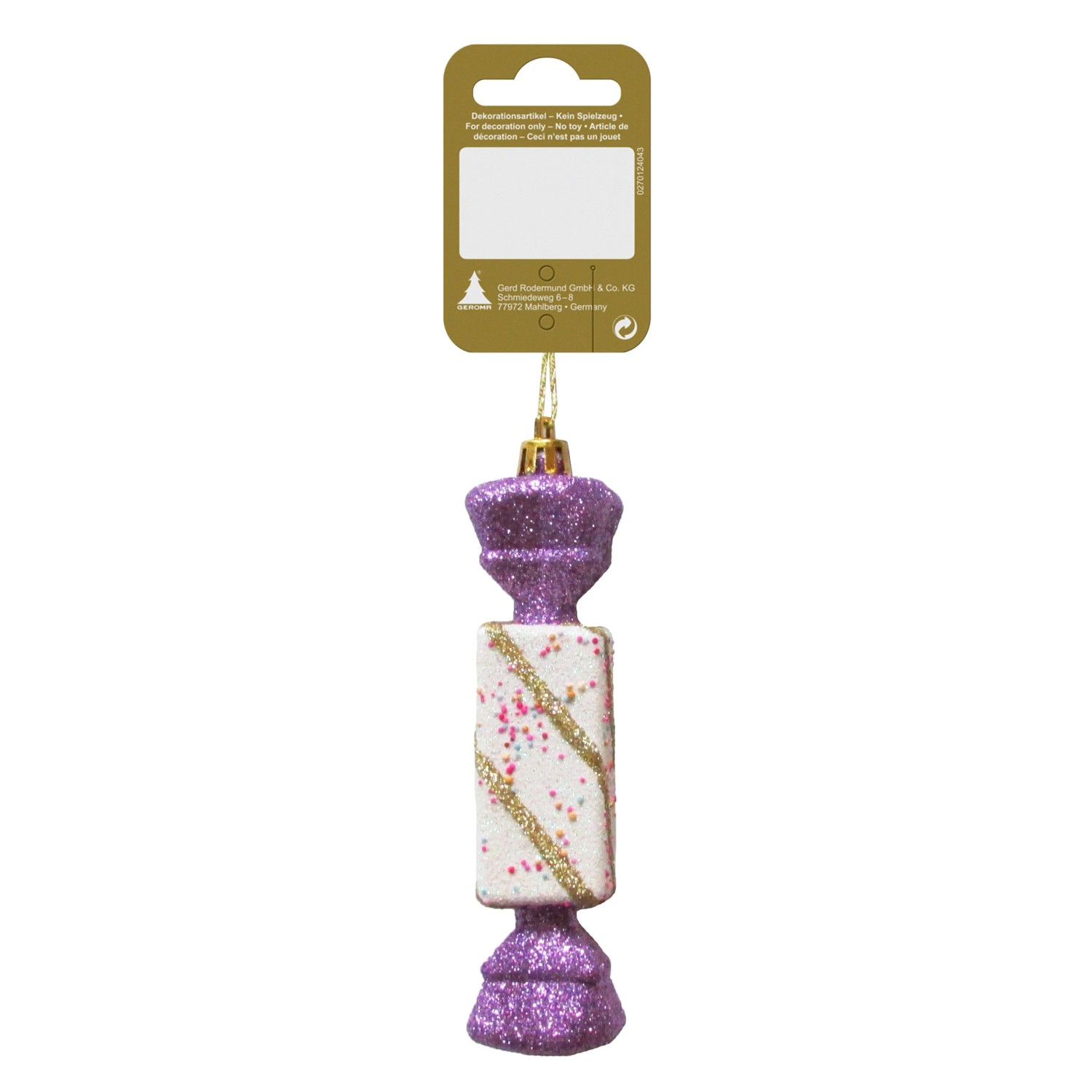 Bonbon zum Hängen Kunststoff 12 cm Bunt Glitter